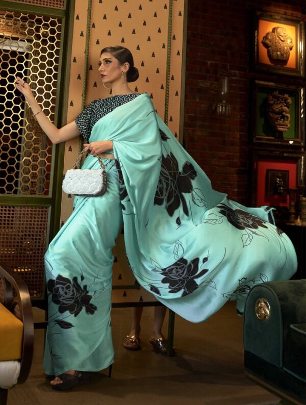 Satin Silk Floral Drape