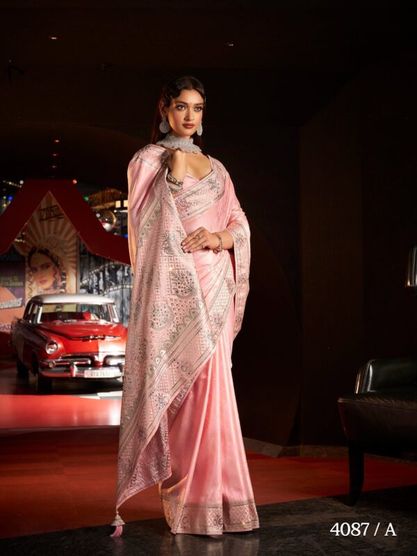 Ethereal Elegance Satin Silk Saree