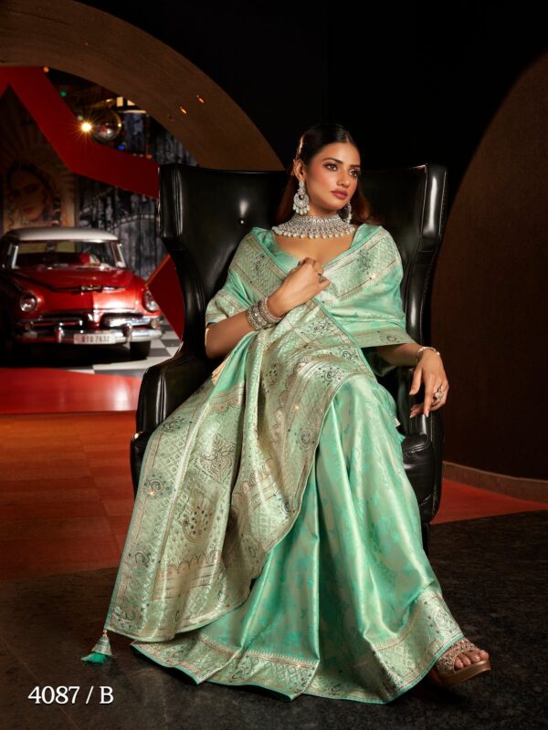 Ethereal Elegance Satin Silk Saree - Image 2