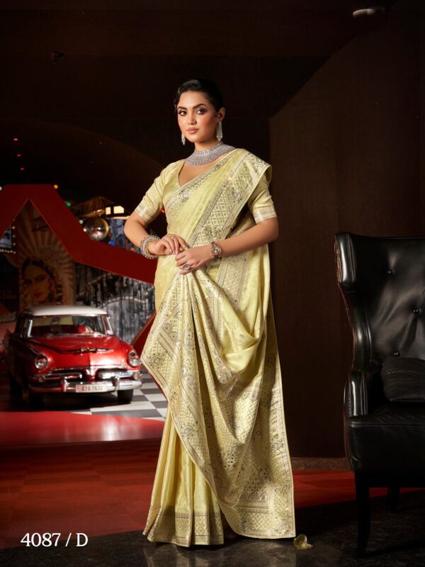 Ethereal Elegance Satin Silk Saree - Image 4