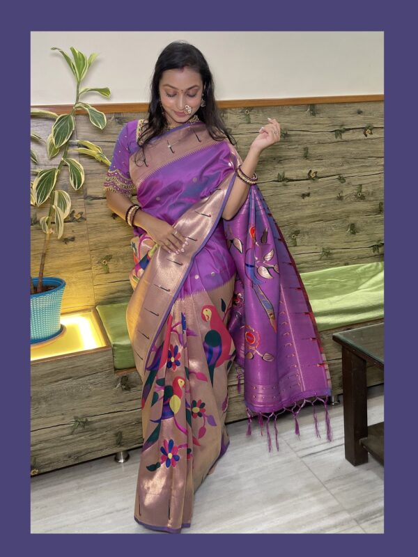 Half Parrot Paithani - Image 2