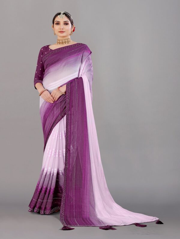Gilded Grace Georgette Saree
