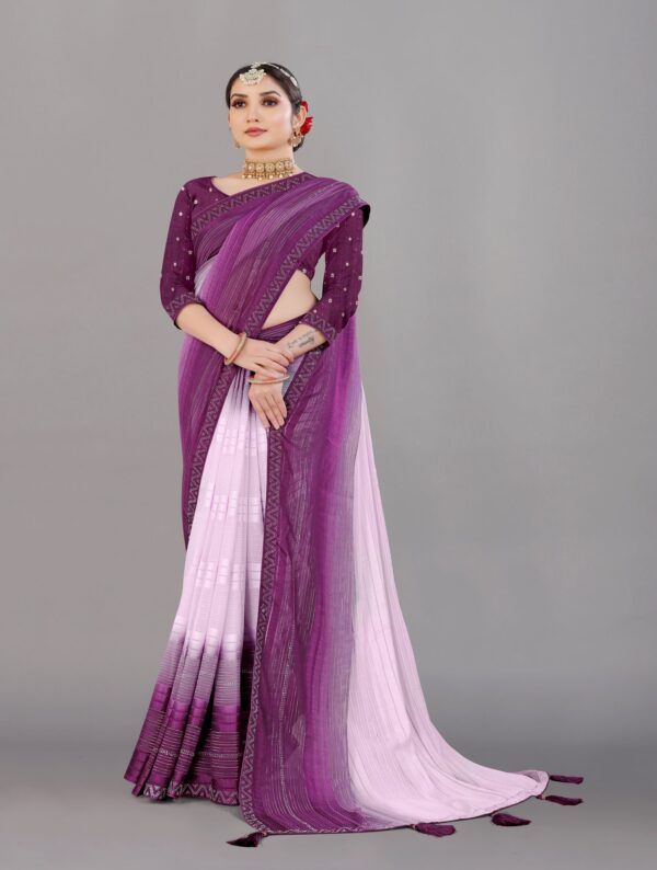 Gilded Grace Georgette Saree - Image 3