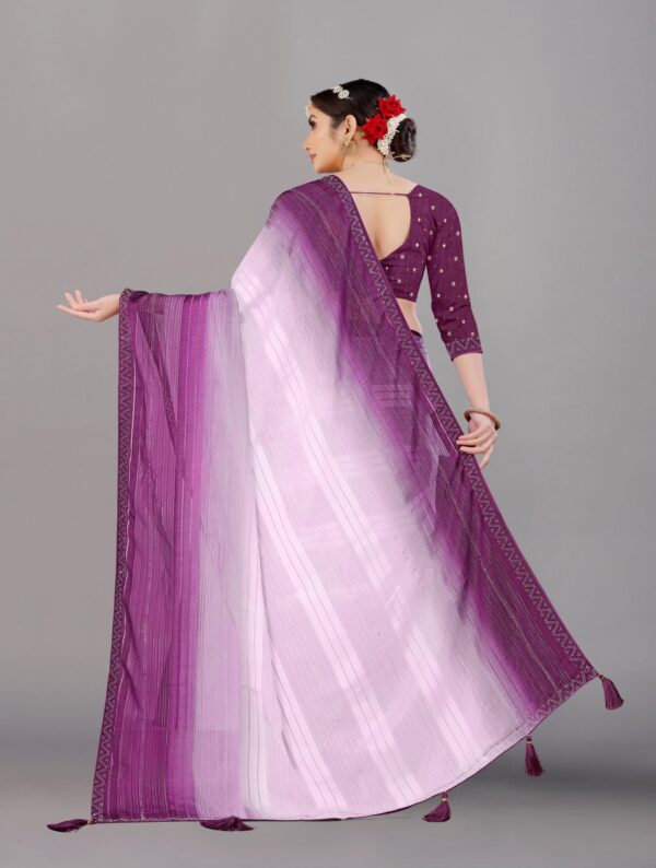 Gilded Grace Georgette Saree - Image 4