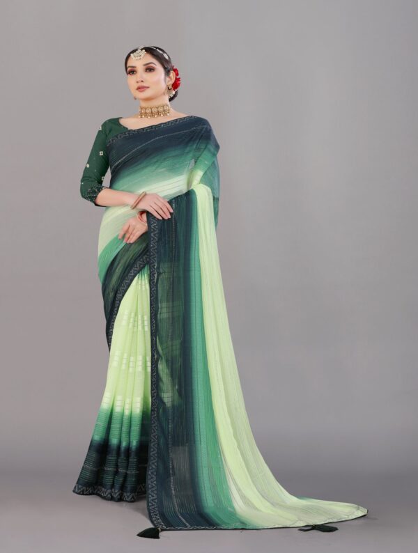 Gilded Grace Georgette Saree - Image 6