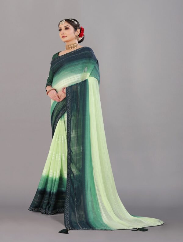 Gilded Grace Georgette Saree - Image 7