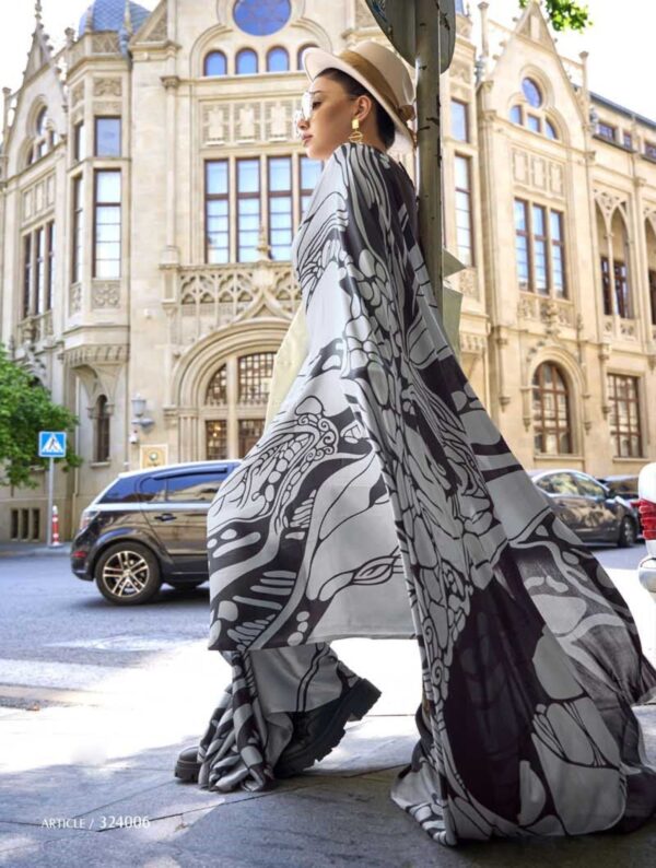 Silk Blossom Printed  Saree - Image 2