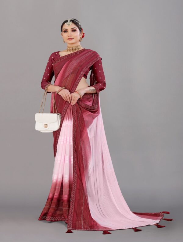 Gilded Grace Georgette Saree - Image 13