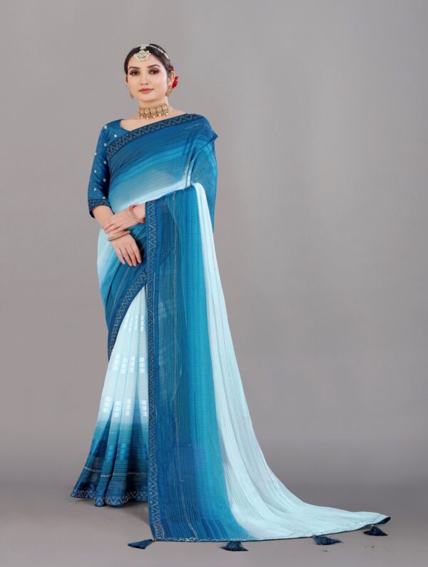 Gilded Grace Georgette Saree - Image 16