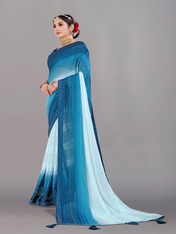 Gilded Grace Georgette Saree - Image 17