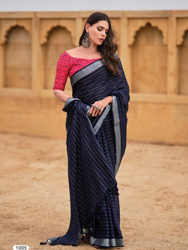 Timeless Elegance: Linen Silk  Saree - Image 5