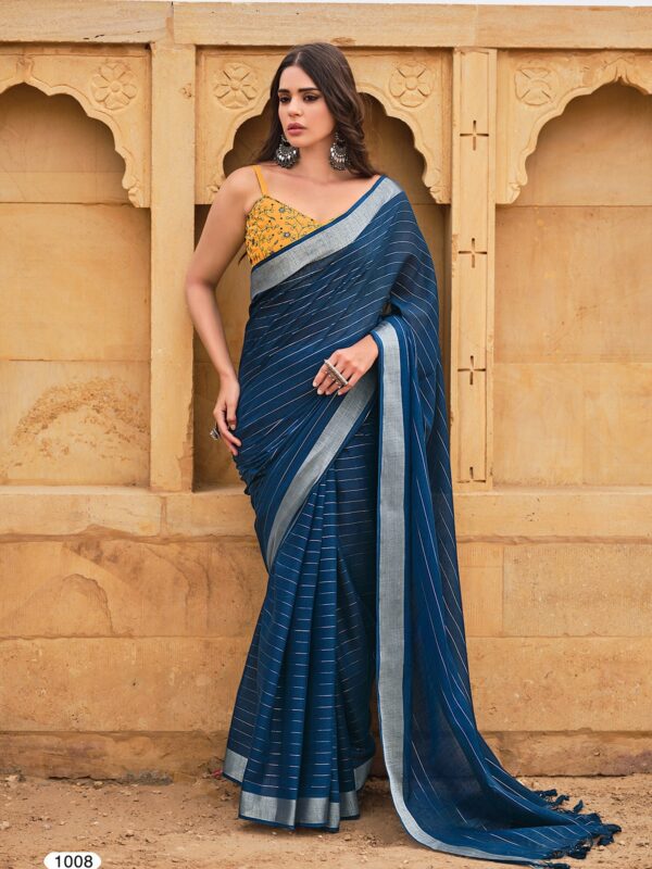 Timeless Elegance: Linen Silk  Saree - Image 8